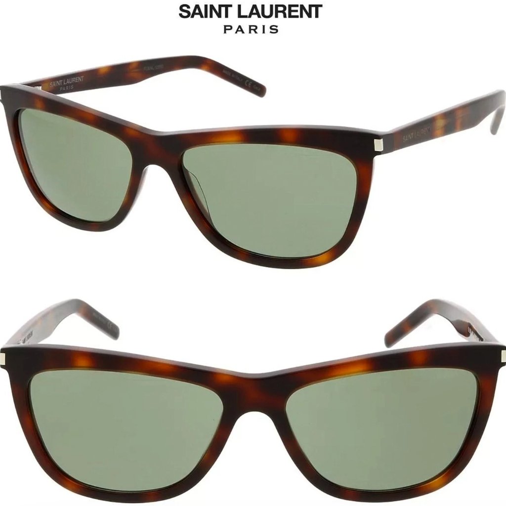 Saint Laurent 58mm Cat Eye Sunglasses Havana Green